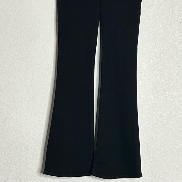 Frame The Bardot‎ Jetset Flare Pull On Pant in Sheen Noir - Picture 7 of 10